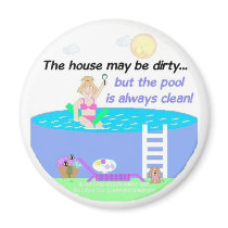 Summertime Pool Fun Fridge Magnet