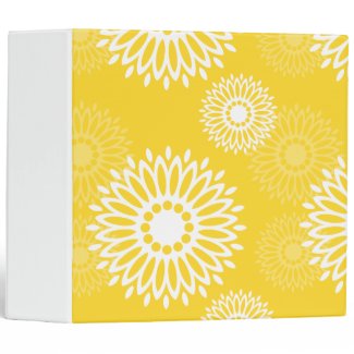 Summertime yellow flowers Binder
