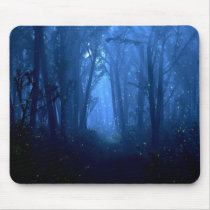 summer, forest, fireflies, path, desktop wallpaper, Mouse pad with custom graphic design