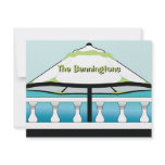 Summery Blue and Green Umbrella Note Card Announcements