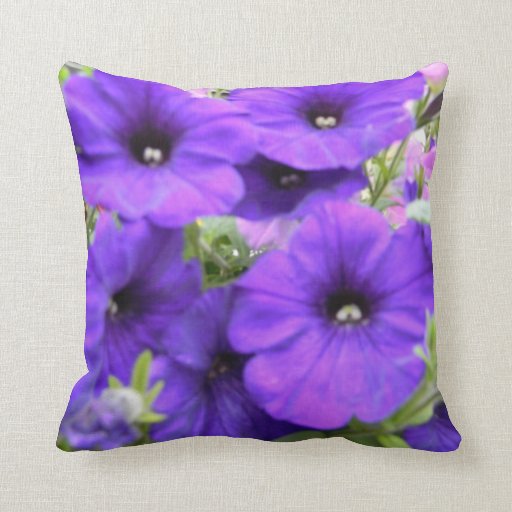 Summery Purple and Yellow Flowers Toss Pillow Zazzle