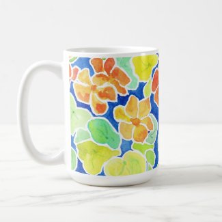 Summery Scarlet and Yellow Nasturtiums Coffee Mug mug