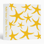 Summery Yellowy-Orange Starfish Pattern. Vinyl Binder