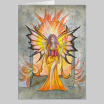 Summoning Fire Fairy Greeting Card cards