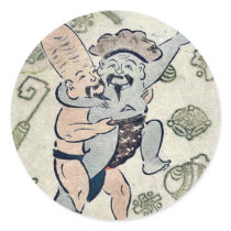 Sumo match by Utagawa,Toyokuni Stickers