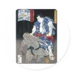 Sumo wrestler choking an enemy c. 1867 stickers
