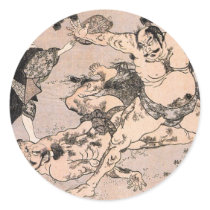 Sumo Wrestlers, Circa 1800's. Japan. Sticker