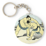Sumo Wrestlers ~ Vintage Japanese Silk Label keychains