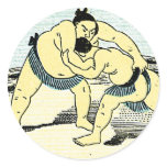 Sumo Wrestlers ~ Vintage Japanese Silk Label stickers
