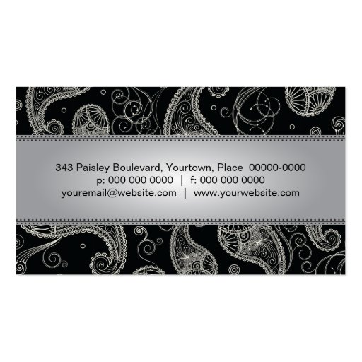 Sumptuous Paisley Business Card (back side)