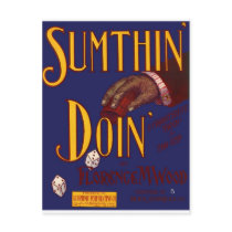 Sumthin' Doin' Vintage Music Art Dice Craps Games Post Cards