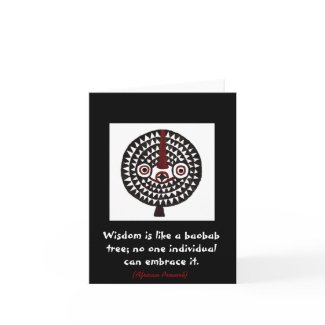 Sun African Masks Art_Graduation Wise Quotes Cards card