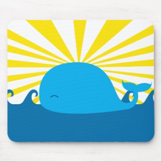 Sun and Blue Whale mousepad