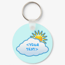 Sun and Cloud, <YOUR TEXT> keychains by customize_it Sun and Cloud, <YOUR TEXT> keychains