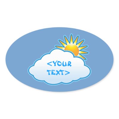 Sun and Cloud, <YOUR TEXT> Stickers Zazzle_sticker Sun and Cloud, <YOUR TEXT> Stickers Zazzle_sticker