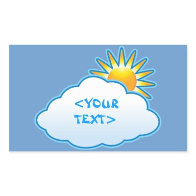 Sun and Cloud, <YOUR TEXT> Rectangle Stickers Zazzle_sticker