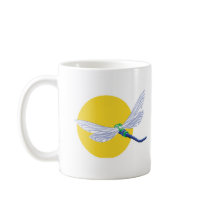 sun and dragonfly design mugs