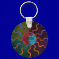 Sun and Moon keychain