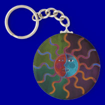Sun and Moon keychain keychains