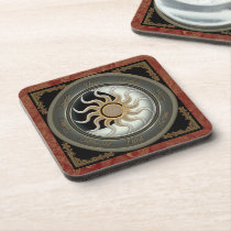 Sun and Moon Pagan Wheel cork coasters