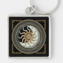 Sun and Moon Pagan Wheel Key Chain