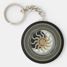 Sun and Moon Pagan Wheel Key Chain
