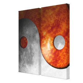 Sun and Moon Yin Yang (Customizable) Stretched Canvas Print