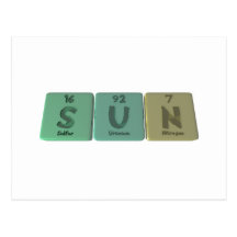 Sun as Sulfur Uranium Nitrogen Postcard