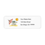 Sun Bathing Cool Cat Custom Return Address Labels