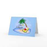 Sun Bathing Santa hawaiian xmas tee 5 card