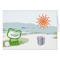 sun, beach, frog, best present greeting cards