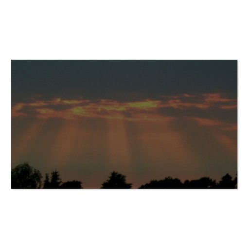 Sun Beams Through Clouds Business Card Template (back side)