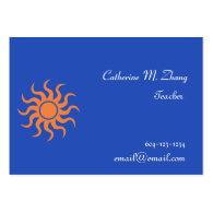sun, blue business card