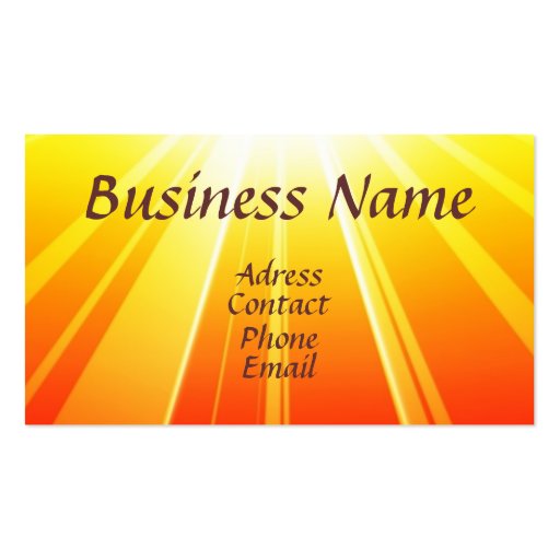 Sun Business Card (front side)