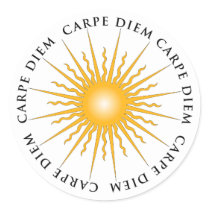 Sun Carpe Diem Book Plate Sticker stickers