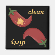 Sun Clean or Dirty Peppers Dishwasher Magnet