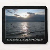 Sun, Clouds, Beach and D'Holbach Quote Mouse Pads