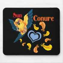 Sun Conure Cutie Mouse Pad mousepads by CrazyParrotLady Sun Conure Cutie Mouse Pad mousepads
