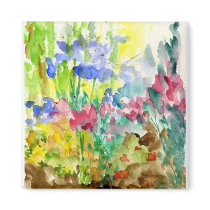 Sun Dappled Watercolor Flower Garden Refrigerator Magnets