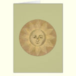 Sun Detail from Antique Map circa 1780 cards