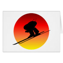 Sun downhill skiing card