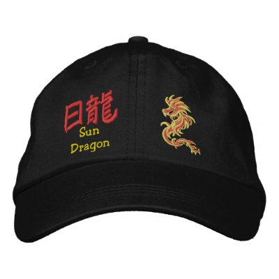 Sun dragon symbols embroidered hats Sun dragon symbols embroidered hats