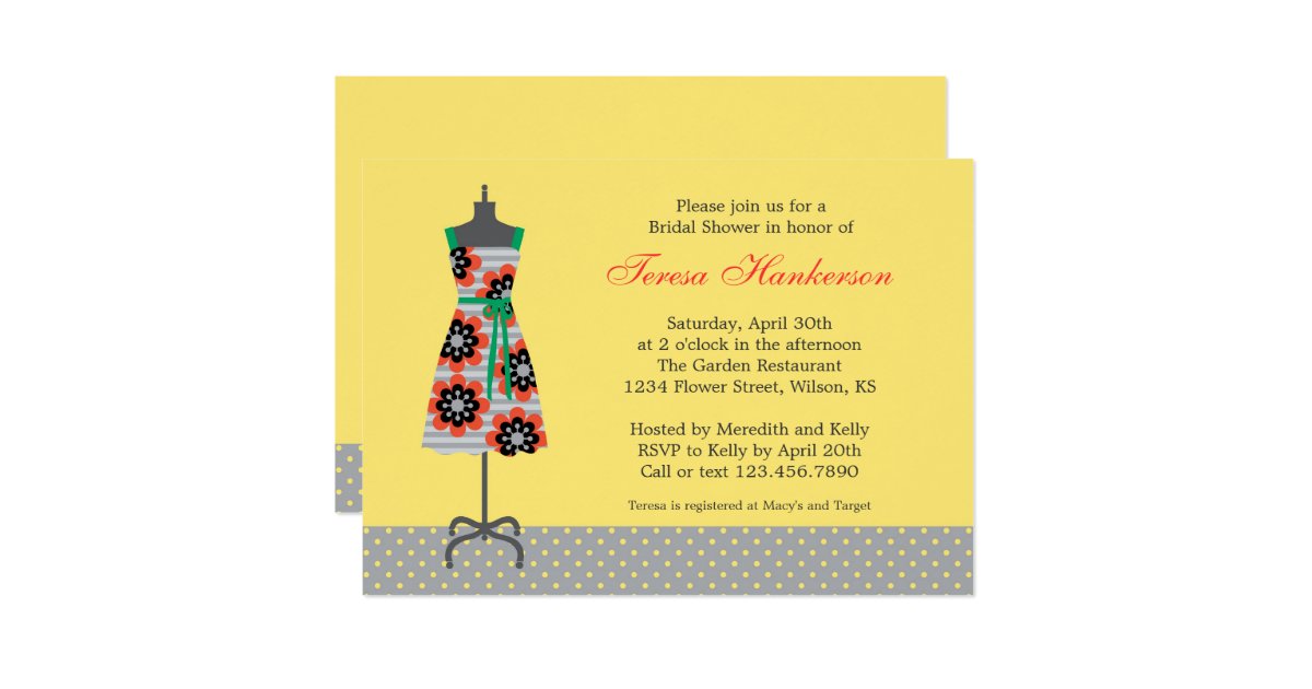 Sun Dress Bridal Shower Invitation Zazzle