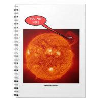 Sun Earth You Are Here Astronomy Humor Spiral Notebook
