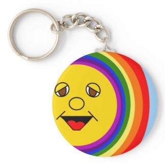 Sun Face and Rainbow keychain