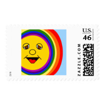 Sun Face and Rainbow Stamp stamps