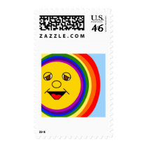 Sun Face and Rainbow Stamp