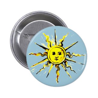 sun face - lost book of nostradamus 2 inch round button