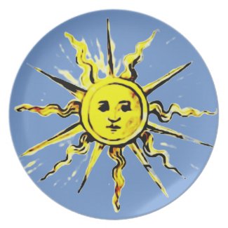 sun face - lost book of nostradamus party plate