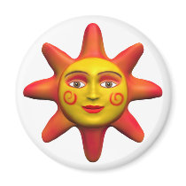 Sun face magnets